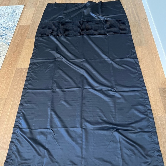 allen + roth 108” Long Navy Blue Satin Finish w/ Pleats Curtain Panel Pair - Picture 5 of 5